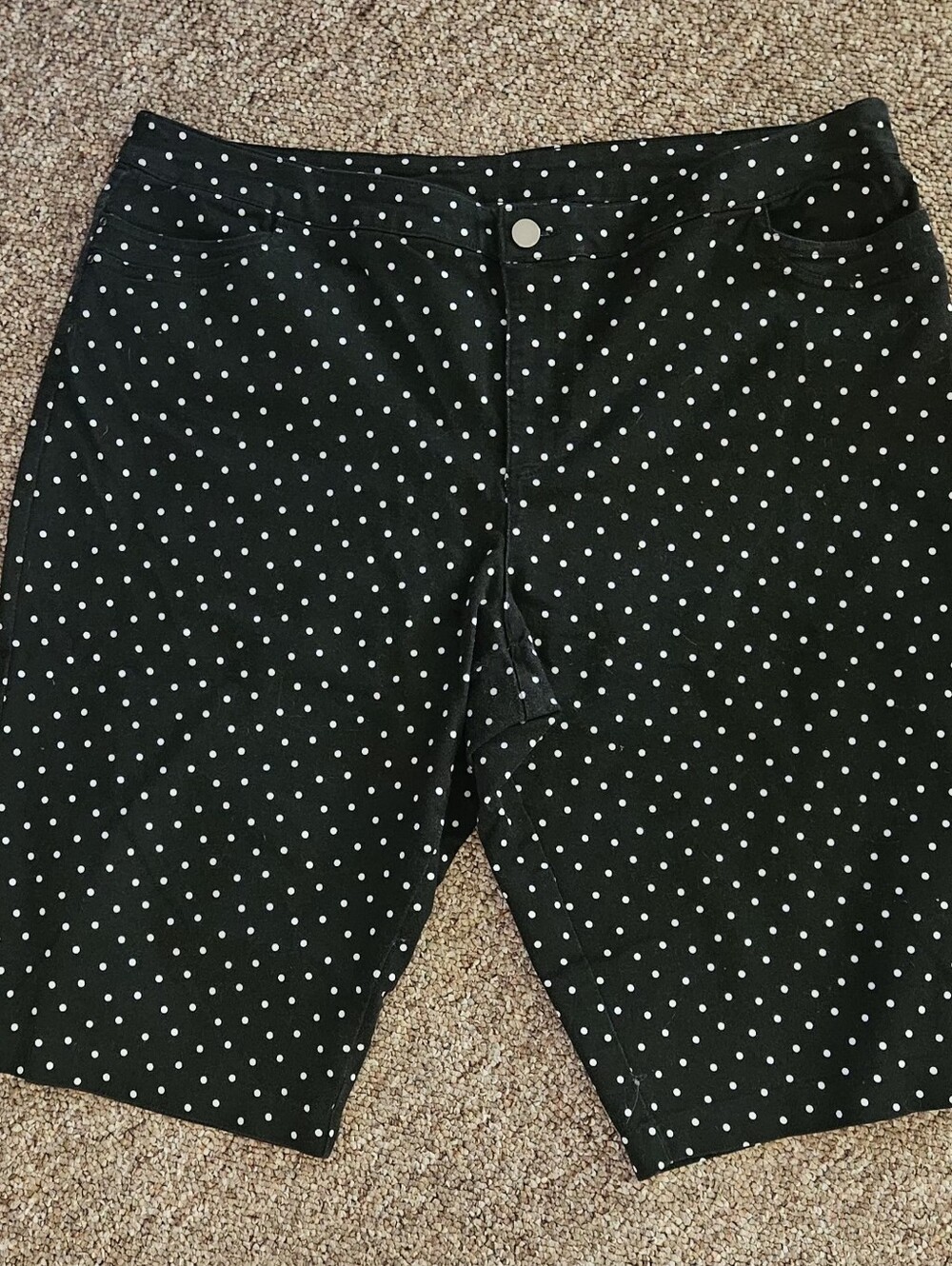 CJ Banks Black Polka Dot Lined Shorts